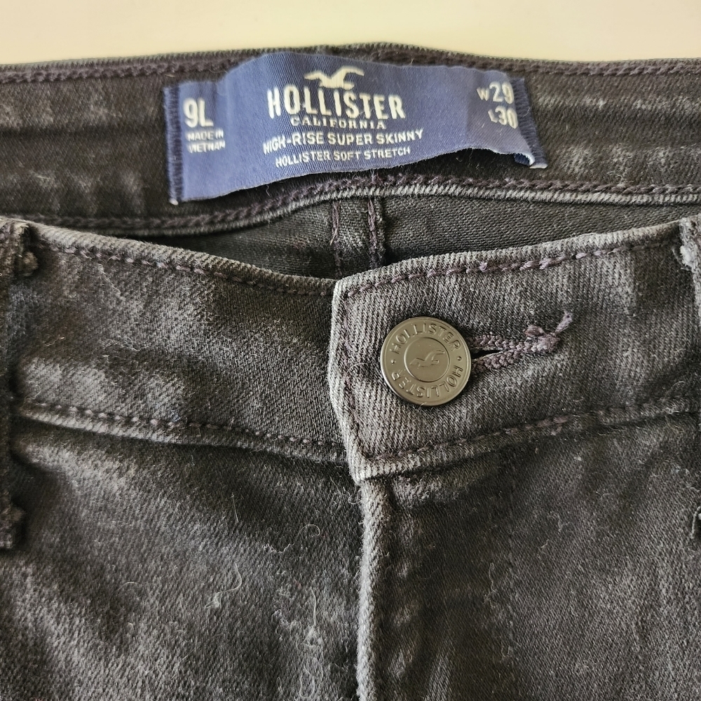 Hollister Black high rise super skinny soft stretch jeans size 9L W29 L 30 - Picture 4 of 11